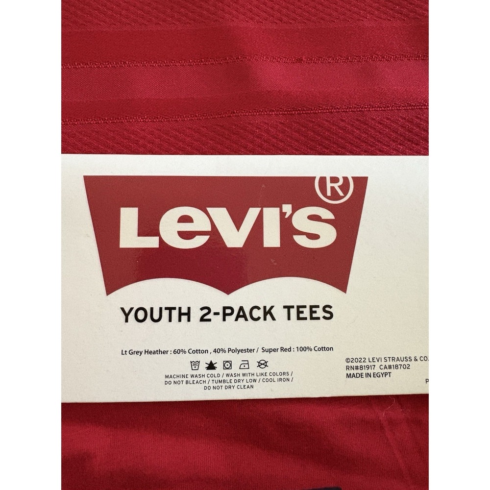 NWT Levi's Boy's 2-Pack Short Sleeve Graphic Logo Print Crewneck Tee Size 5/6 - Picture 4 of 4